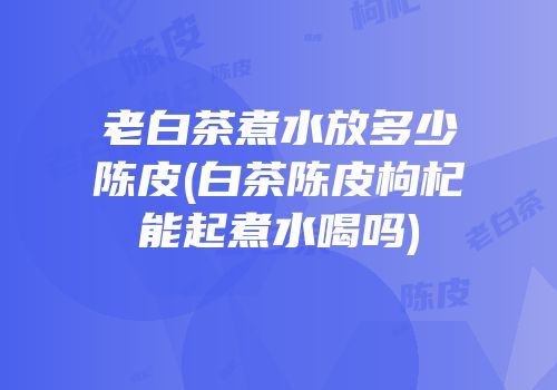 老白茶煮水放多少陈皮(白茶陈皮枸杞能起煮水喝吗)