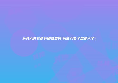茶具六件套都有哪些图片(茶道六君子是哪六个)
