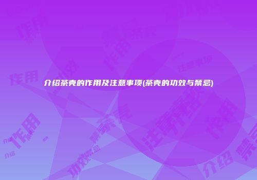 介绍茶壳的作用及注意事项(茶壳的功效与禁忌)