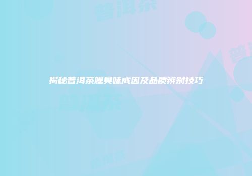 揭秘普洱茶腥臭味成因及品质辨别技巧