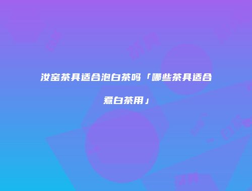 汝窑茶具适合泡白茶吗「哪些茶具适合煮白茶用」