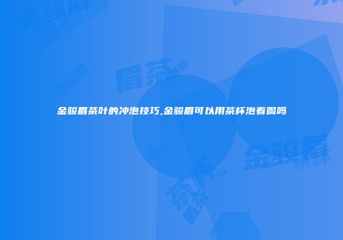 金骏眉茶叶的冲泡技巧,金骏眉可以用茶杯泡着喝吗