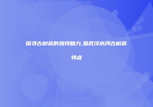 探寻古树茶的独特魅力,易武冷水河古树茶特点