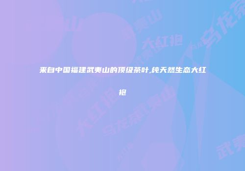 来自中国福建武夷山的顶级茶叶,纯天然生态大红袍