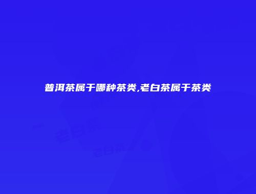 普洱茶属于哪种茶类,老白茶属于茶类