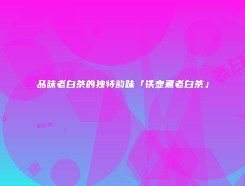 品味老白茶的独特韵味「铁壶煮老白茶」