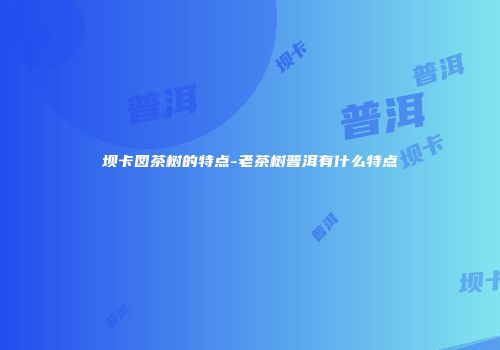 坝卡囡茶树的特点-老茶树普洱有什么特点