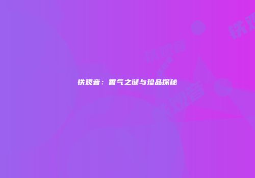 铁观音：香气之谜与珍品探秘