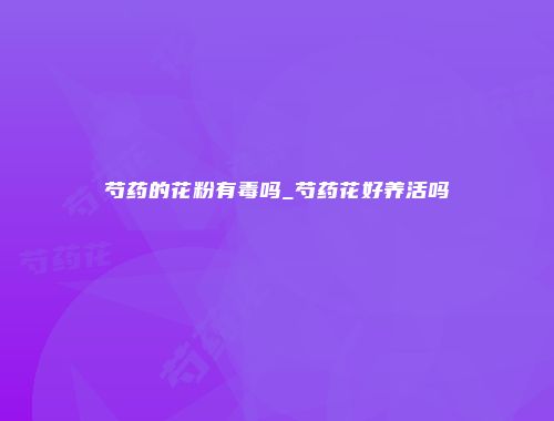芍药的花粉有毒吗_芍药花好养活吗