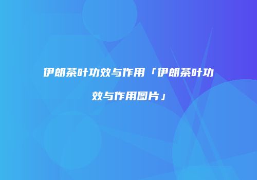 伊朗茶叶功效与作用「伊朗茶叶功效与作用图片」
