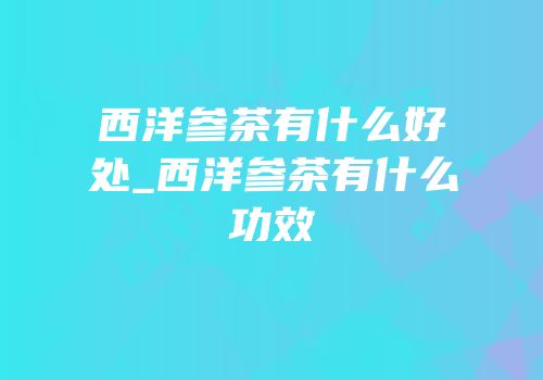 西洋参茶有什么好处_西洋参茶有什么功效