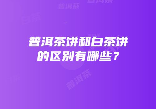 普洱茶饼和白茶饼的区别有哪些？