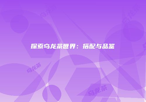 探索乌龙茶世界：搭配与品鉴