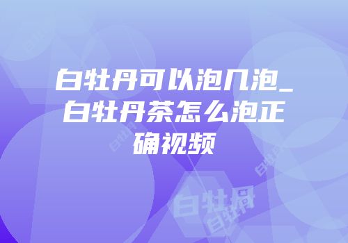 白牡丹可以泡几泡_白牡丹茶怎么泡正确视频