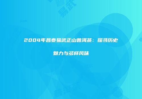 2004年昌泰易武正山普洱茶：探寻历史魅力与多样风味
