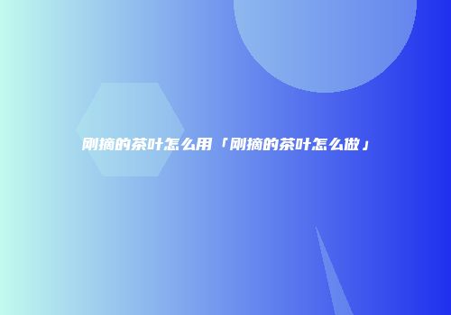 刚摘的茶叶怎么用「刚摘的茶叶怎么做」
