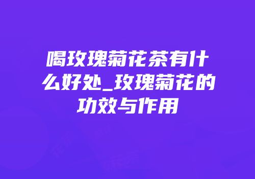 喝玫瑰菊花茶有什么好处_玫瑰菊花的功效与作用
