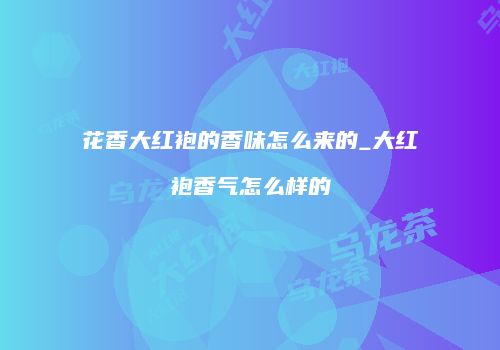花香大红袍的香味怎么来的_大红袍香气怎么样的