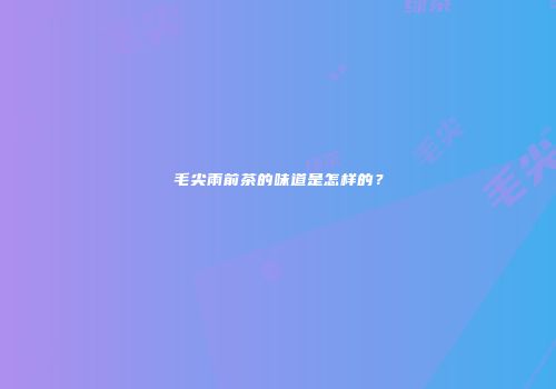 毛尖雨前茶的味道是怎样的？