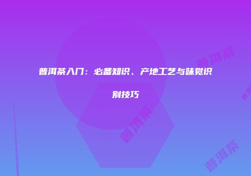 普洱茶入门：必备知识、产地工艺与味觉识别技巧