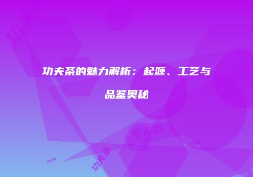 功夫茶的魅力解析：起源、工艺与品鉴奥秘