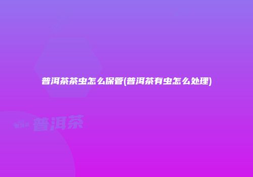 普洱茶茶虫怎么保管(普洱茶有虫怎么处理)