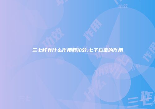 三七籽有什么作用和功效,七子粒宝的作用