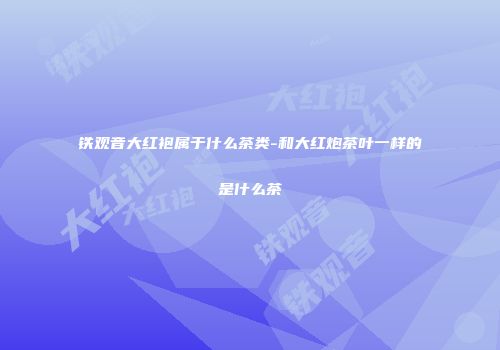 铁观音大红袍属于什么茶类-和大红炮茶叶一样的是什么茶