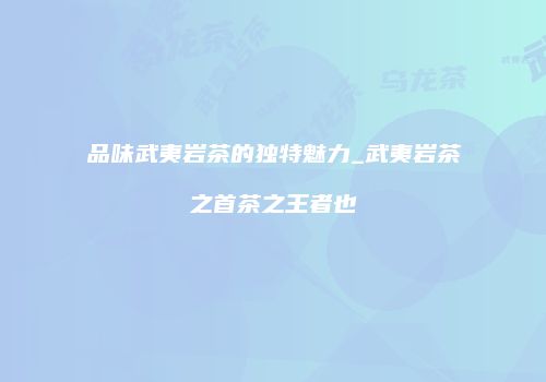 品味武夷岩茶的独特魅力_武夷岩茶之首茶之王者也