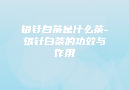 银针白茶是什么茶-银针白茶的功效与作用