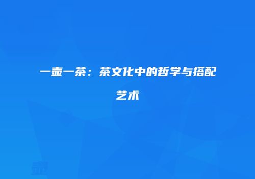一壶一茶：茶文化中的哲学与搭配艺术