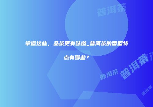 掌握这些，品茶更有味道_普洱茶的香型特点有哪些？