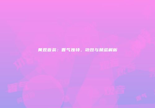 黄观音茶：香气独特，功效与禁忌解析