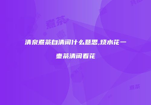 清泉煮茶自清闲什么意思,烧水花一壶茶清闲看花