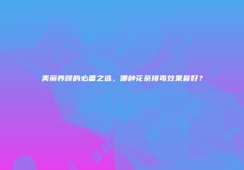 美丽养颜的必备之选，哪种花茶排毒效果最好？