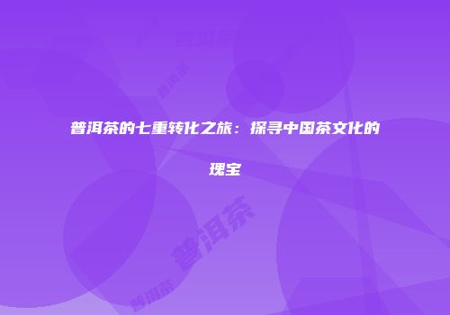 普洱茶的七重转化之旅：探寻中国茶文化的瑰宝