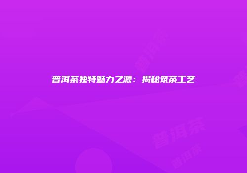 普洱茶独特魅力之源：揭秘筑茶工艺
