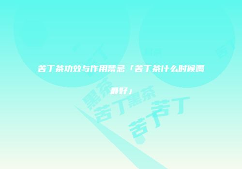 苦丁茶功效与作用禁忌「苦丁茶什么时候喝最好」