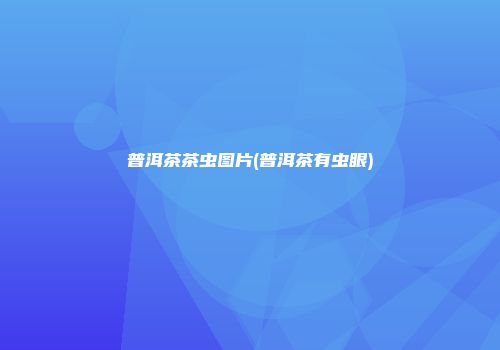普洱茶茶虫图片(普洱茶有虫眼)