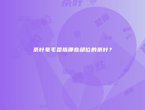 茶叶毫毛是指哪些部位的茶叶？