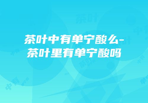 茶叶中有单宁酸么-茶叶里有单宁酸吗