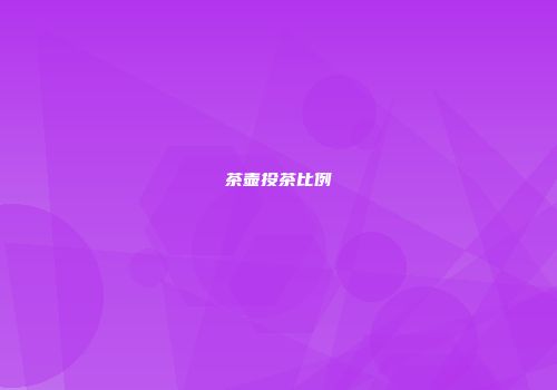 茶壶投茶比例