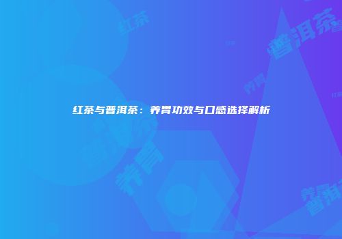 红茶与普洱茶：养胃功效与口感选择解析