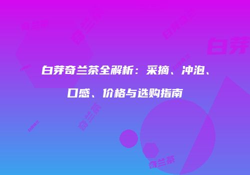 白芽奇兰茶全解析：采摘、冲泡、口感、价格与选购指南