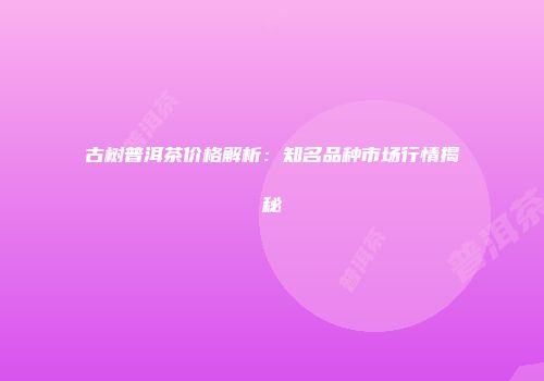 古树普洱茶价格解析：知名品种市场行情揭秘