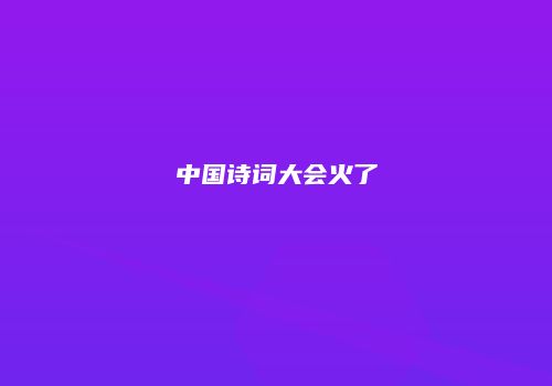 中国诗词大会火了