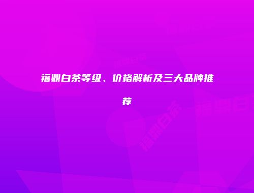 福鼎白茶等级、价格解析及三大品牌推荐