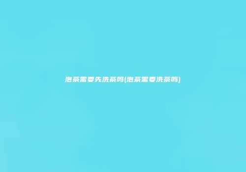 泡茶需要先洗茶吗(泡茶需要洗茶吗)