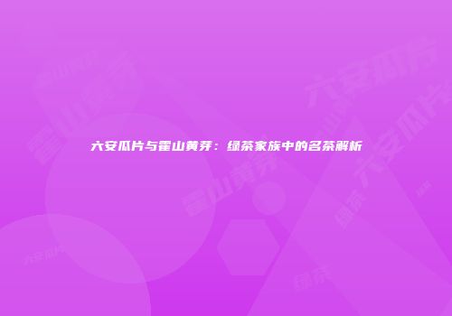 六安瓜片与霍山黄芽：绿茶家族中的名茶解析