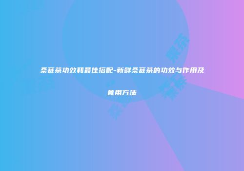 桑葚茶功效和最佳搭配-新鲜桑葚茶的功效与作用及食用方法